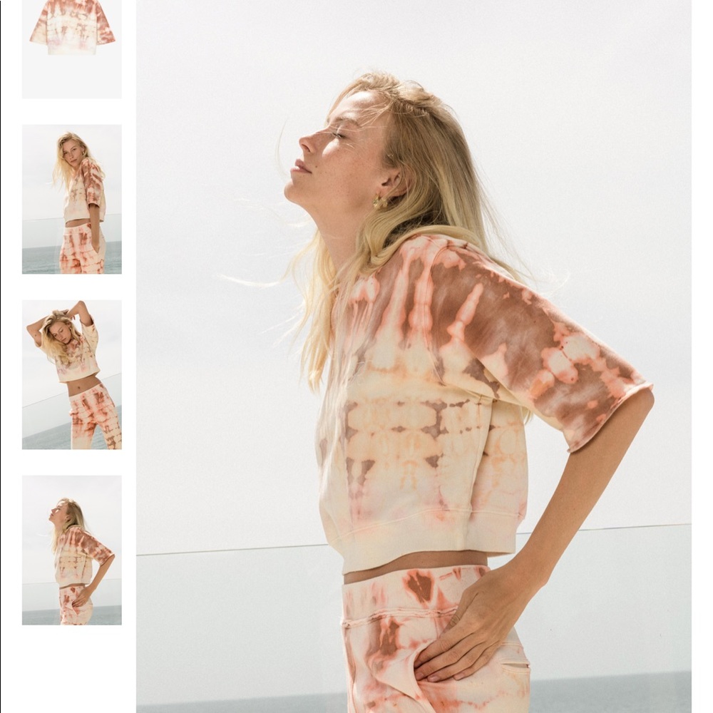 Ragdoll - CROPPED SWEATSHIRT TEE Pink Tie Dye